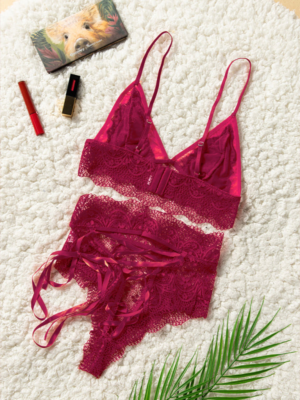 Lace Bralette and High-Waist Panty Set