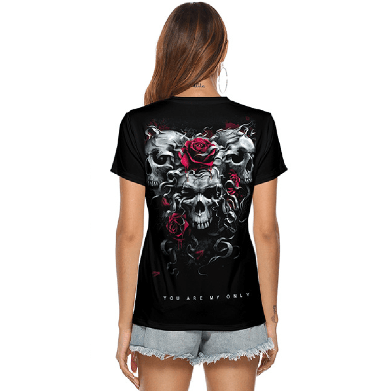 skeleton-hand-halloween-v-neck-womens-t-shirtsmiling-maria---everything-for-women-34695754