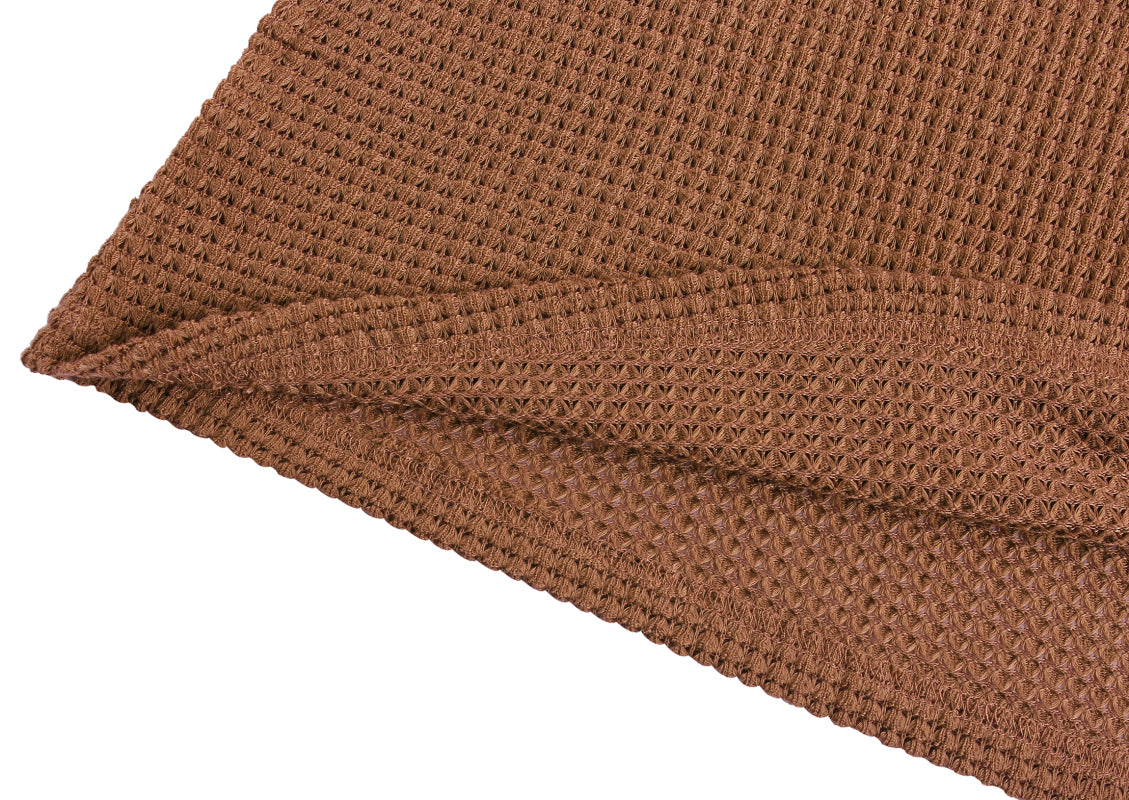 Women's Fashion Casual Waffle Panel Top