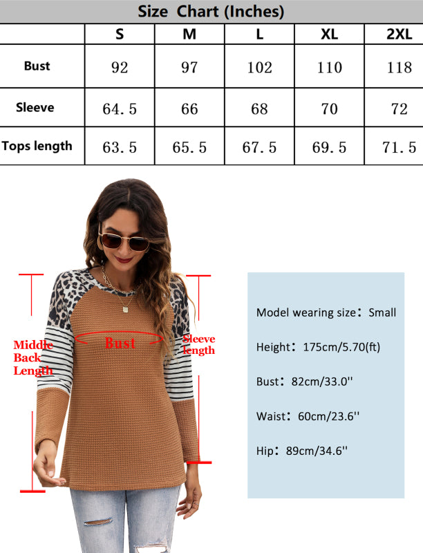 Women's Fashion Casual Waffle Panel Top