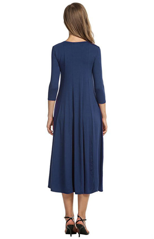 A-Line Knit Sleeveless T-Shirt Dress – Round Neck, Solid Color, Casual Fit
