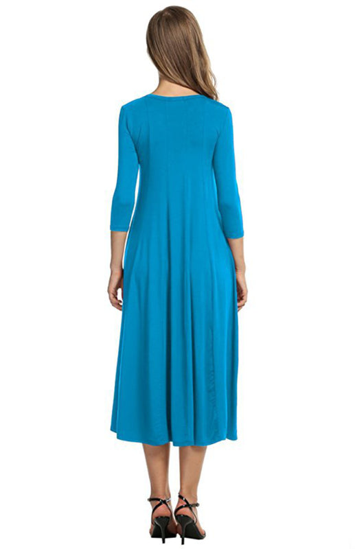 A-Line Knit Sleeveless T-Shirt Dress – Round Neck, Solid Color, Casual Fit