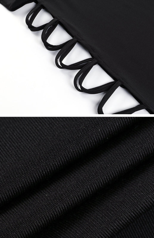 Strappy High-Slit Summer Bodycon Dress