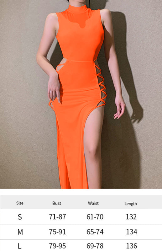 Strappy High-Slit Summer Bodycon Dress