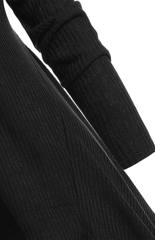 Strickmantelkleid mit Kapuze – Lockere Passform, elastische Taille, Herbst-Winter-Essential