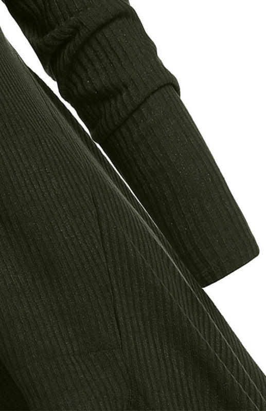 Strickmantelkleid mit Kapuze – Lockere Passform, elastische Taille, Herbst-Winter-Essential