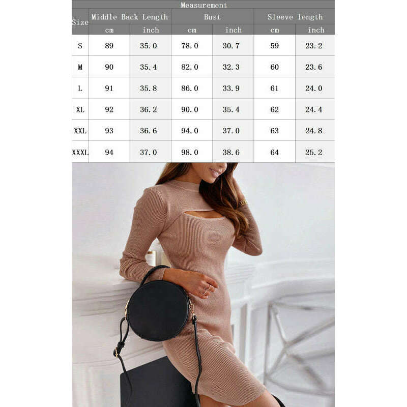 womens-solid-color-dress-with-chest-cutout-–-long-sleeve-woolen-knitsmiling-maria---everything-for-women-34657304