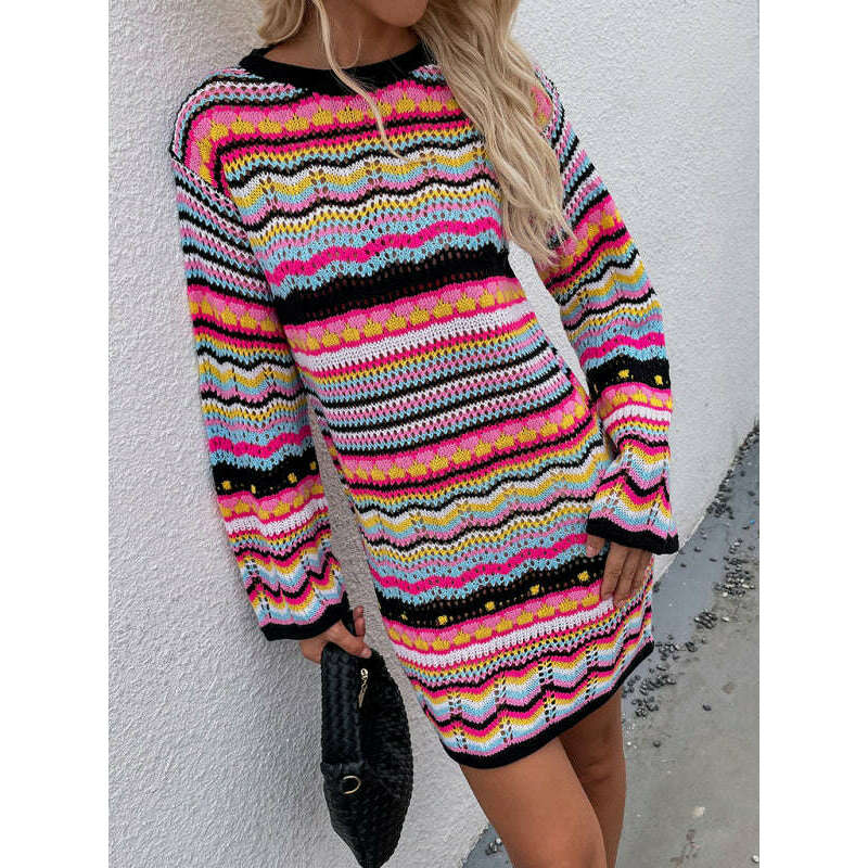 womens-rainbow-stripe-knit-pullover-sweatersmiling-maria---everything-for-women-34684496