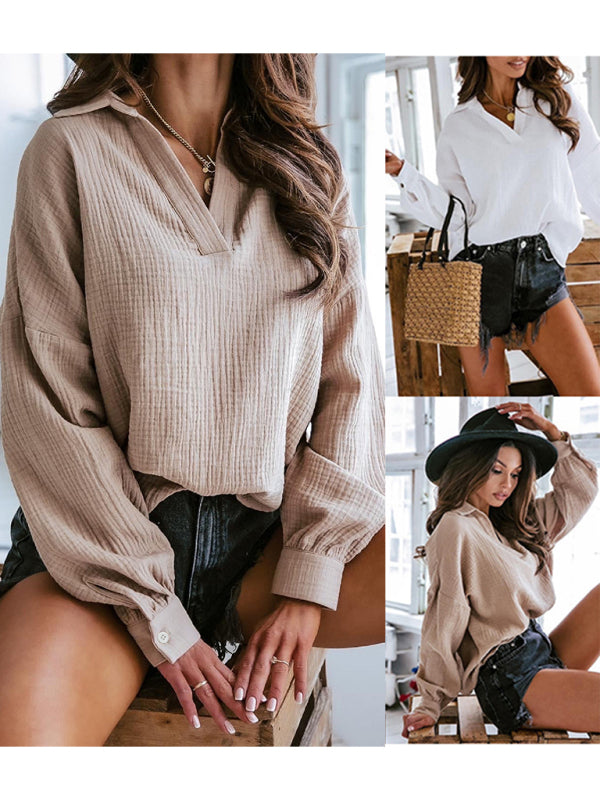 Women's Long Sleeve Lapel Lantern Coat