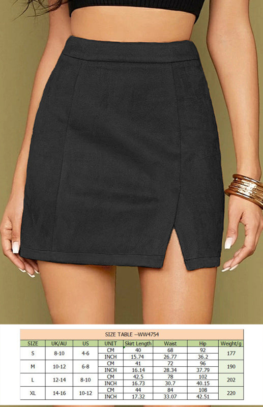 High-Waist Suede A-Line Mini Skirt