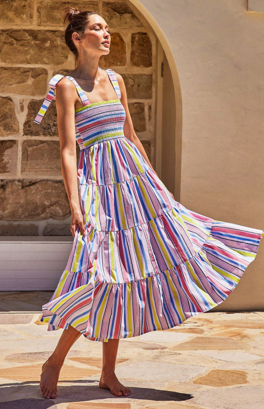 Women's Boho Pop Print Holiday Maxi Dress