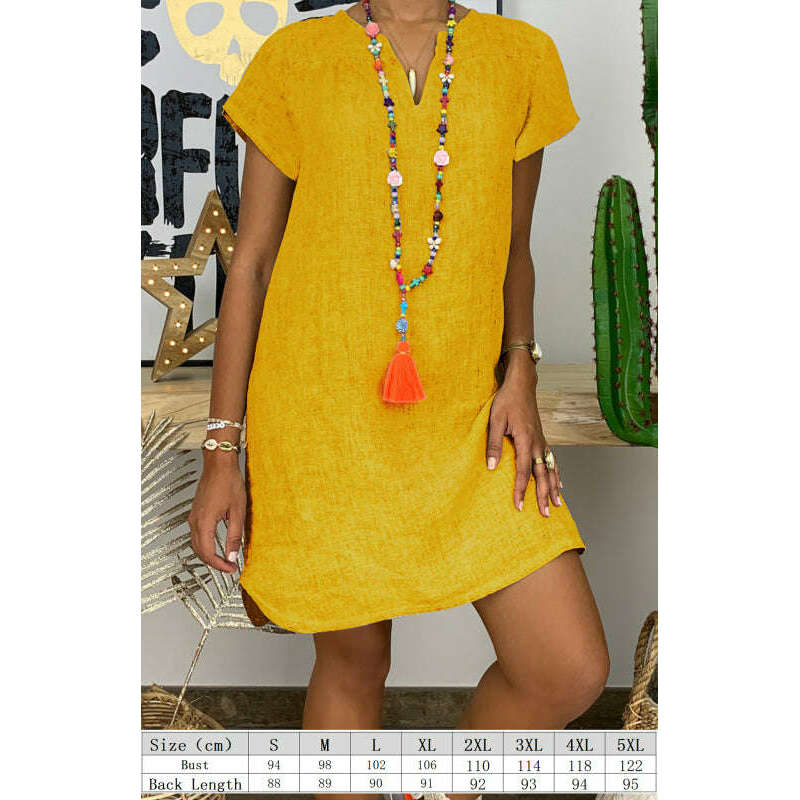 curved-hem-v-neck-linen-dress-with-rolled-sleeves-–-lightweight-leisure-stylesmiling-maria---everything-for-women-34649138