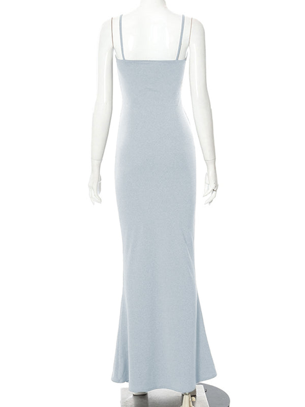 Slim Sleeveless High Waist Knit Midi Dress – Spring Casual Style