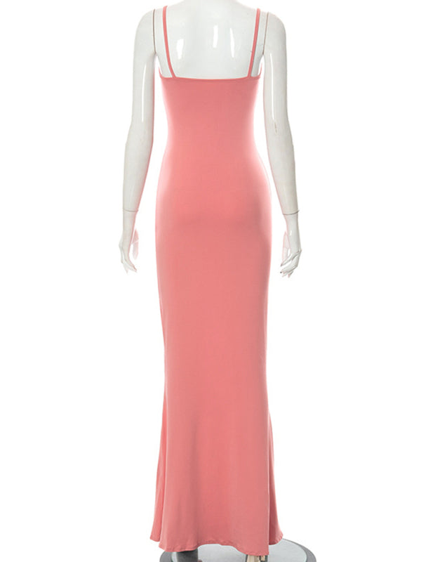 Slim Sleeveless High Waist Knit Midi Dress – Spring Casual Style