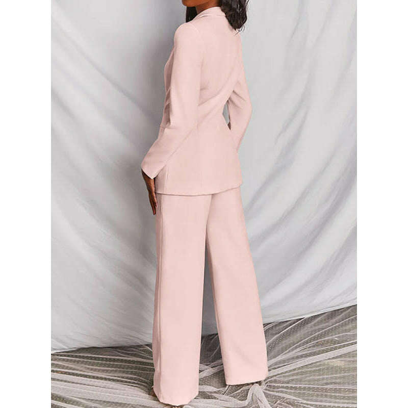 Women's Lapel Collar Long Sleeve Shirt – Flap Pocket Detail, Cotton Blend - Smiling Maria - Everything For Women