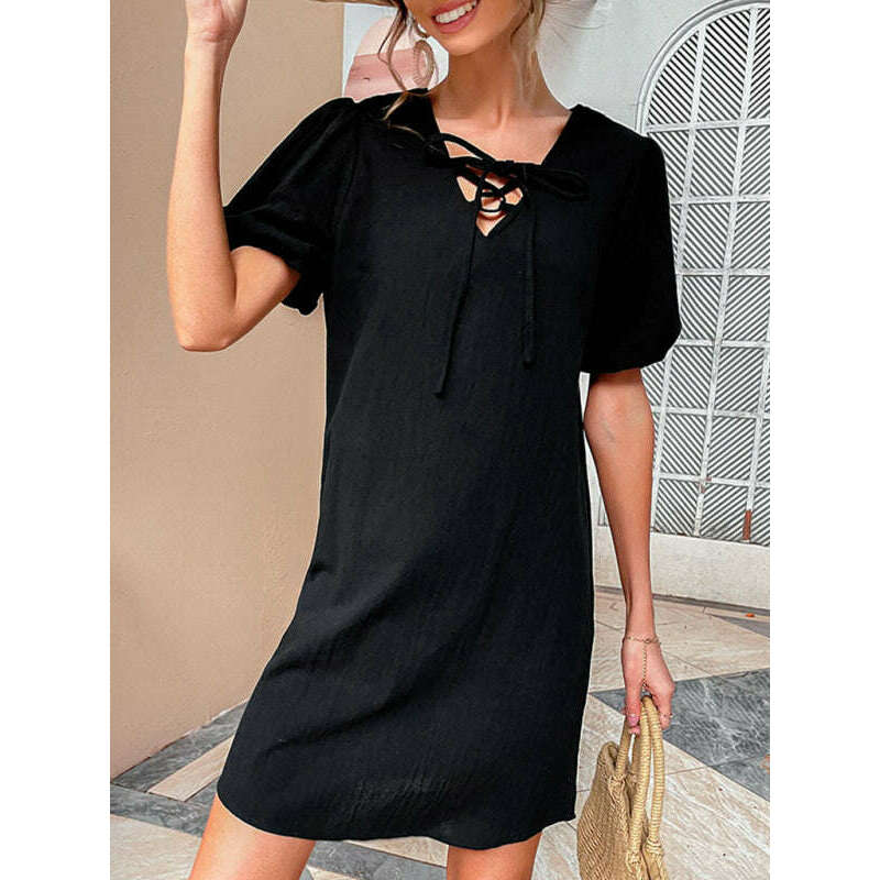 black-relaxed-fit-midi-dress-–-short-sleeve-lightweight-polyester-spring-summersmiling-maria---everything-for-women-34657113