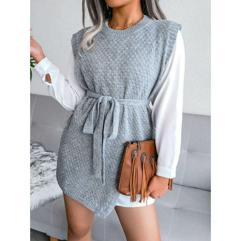 womens-knit-belted-vest-dress---sleeveless-wool-looksmiling-maria---everything-for-women-34684936