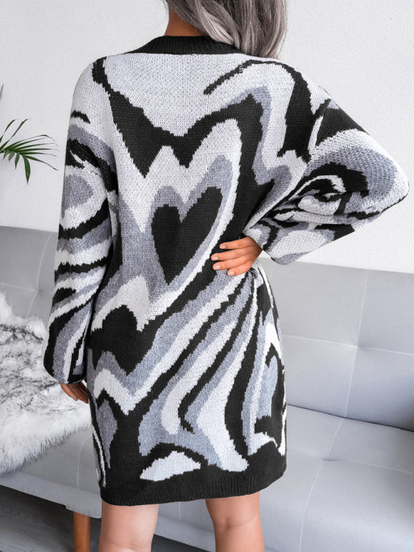 Women's Colorblock Knit Sweater Dress