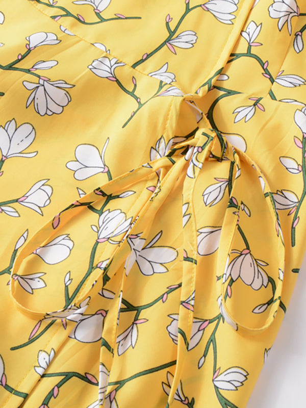 Women's Bohemian Beach Dress Chiffon Print Swing Dress