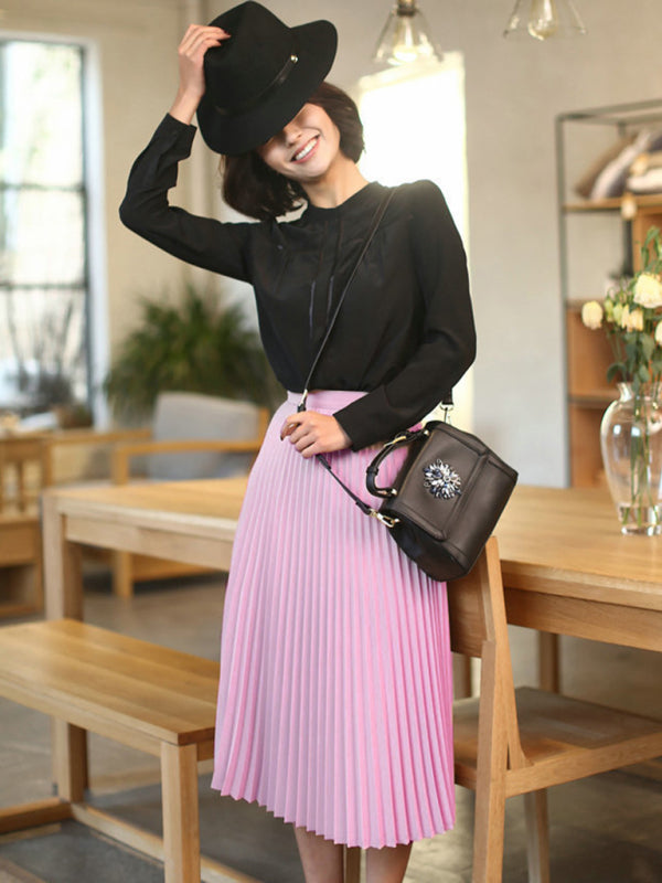 Pleated Knit Midi Skirt – Spring-Summer
