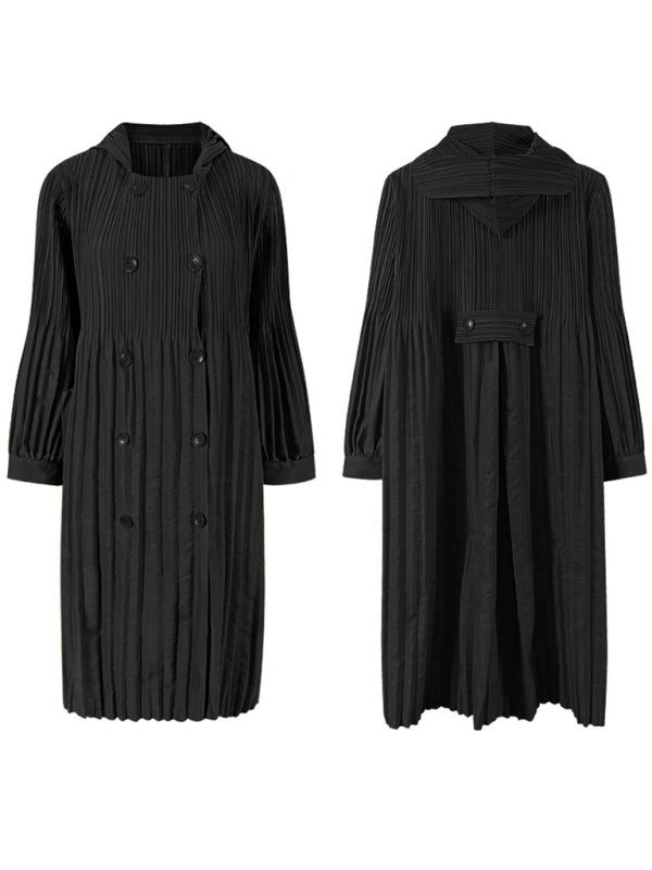 Women's Mid Length Double Breasted Jacket Cardigan