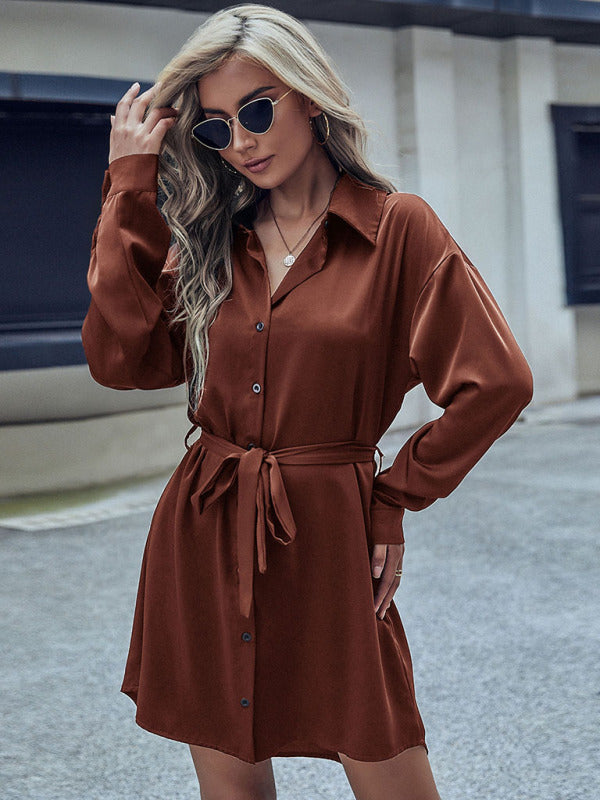 Women's French Style Long Sleeve Midi Dress