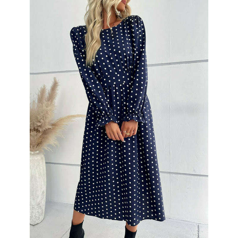 polka-dot-midi-dress-–-round-neck-waist-tied-long-sleeve-dress-for-womensmiling-maria---everything-for-women-34655540