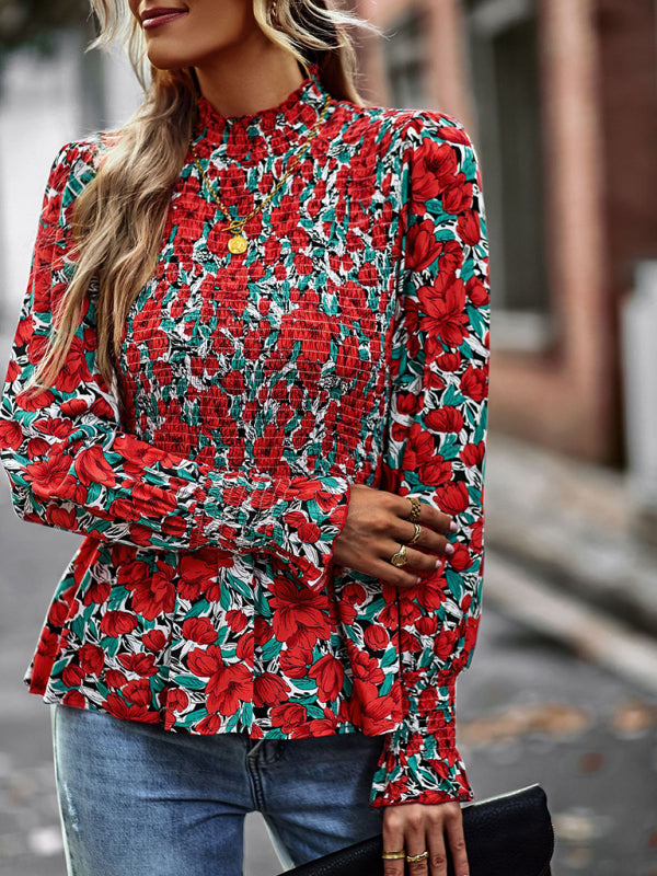 Elegant Puff Sleeve Round Neck Blouse