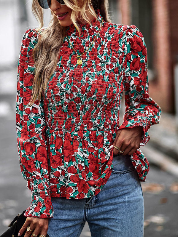 Elegant Puff Sleeve Round Neck Blouse