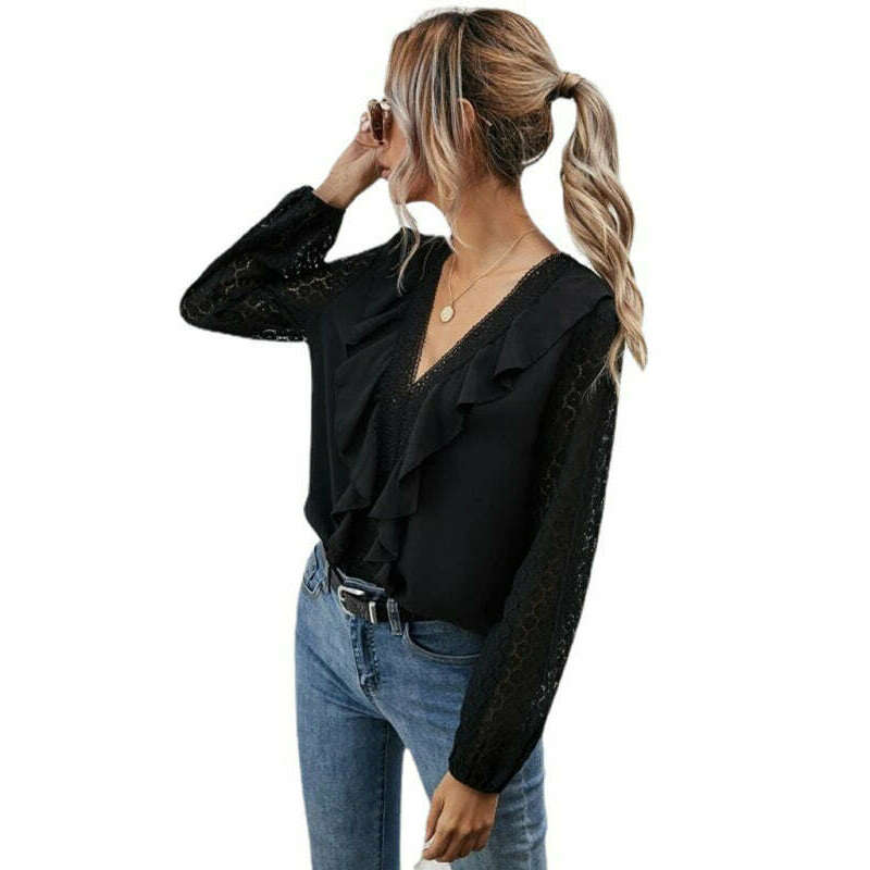 v-neck-ruffled-lace-long-sleeve-dresssmiling-maria---everything-for-women-34698640