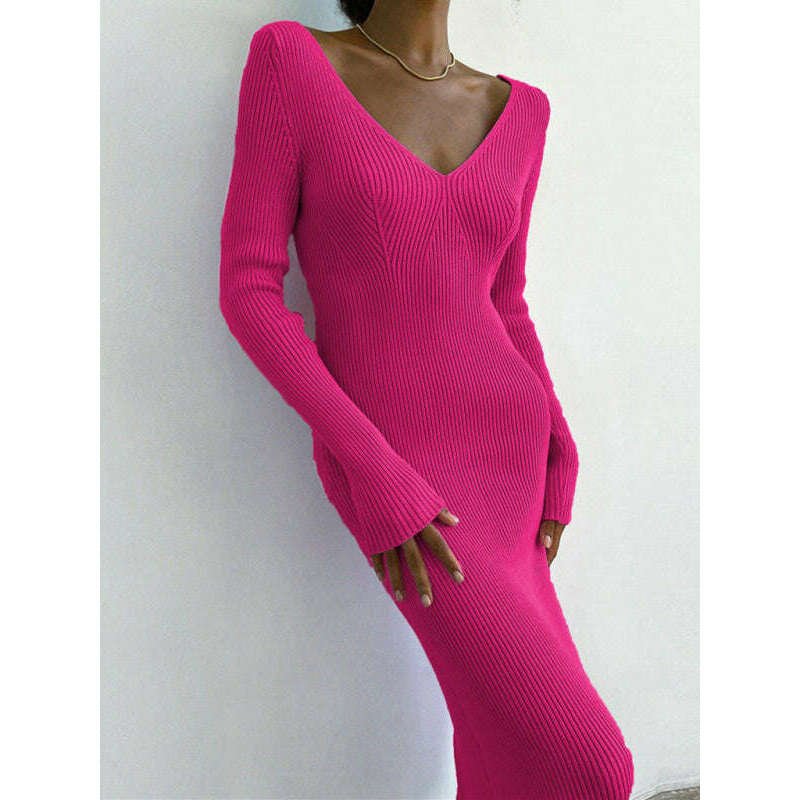 slim-knit-long-sleeve-v-neck-dresssmiling-maria---everything-for-women-34685263