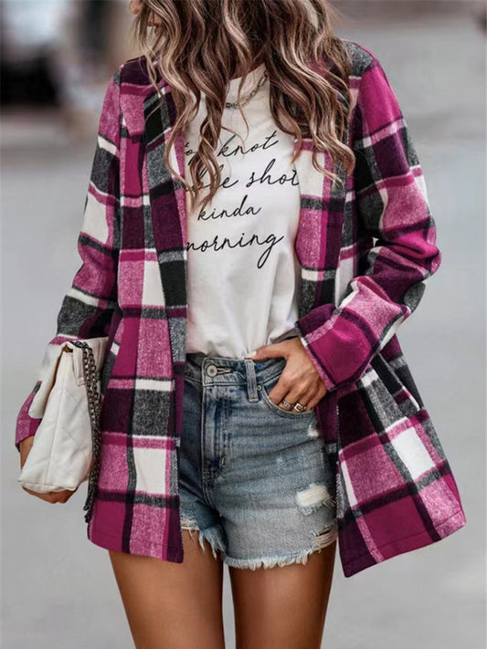 Plaid Wool Jacket Cardigan