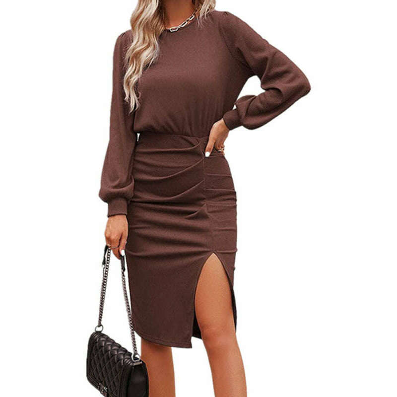 knit-lantern-sleeve-waist-cinched-midi-dress-with-side-slit-–-cotton-blendsmiling-maria---everything-for-women-34657570