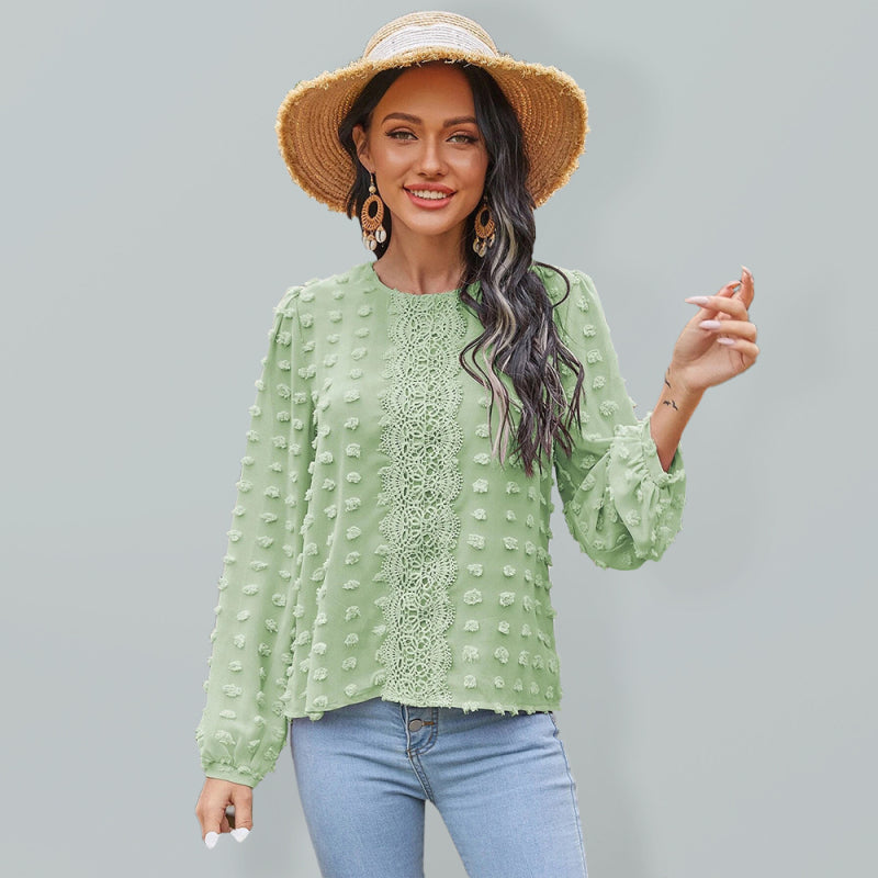 Women's Lace Balloon Sleeve Blouse