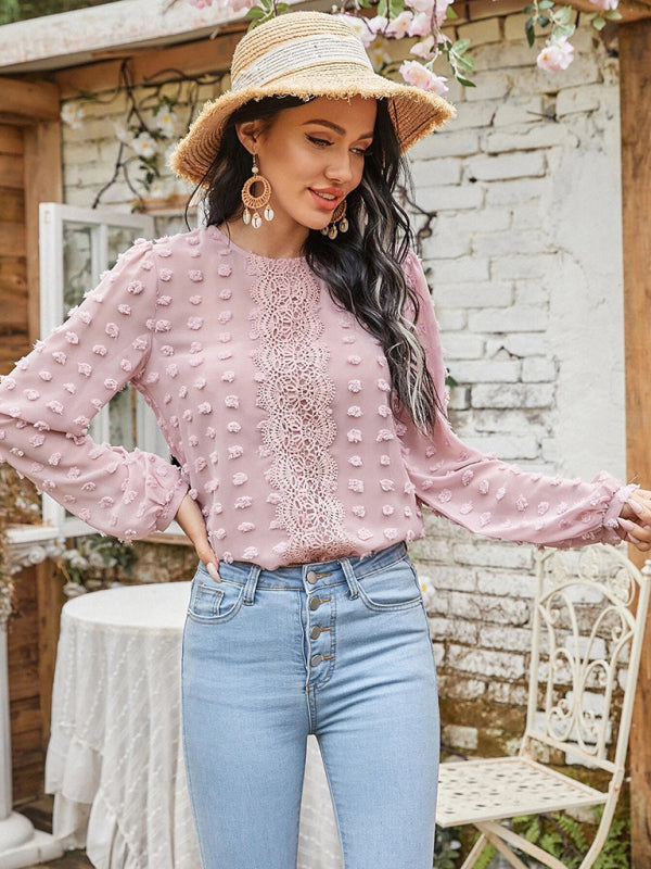 Women's Lace Balloon Sleeve Blouse
