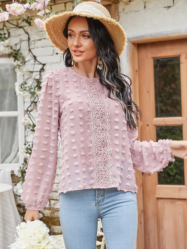 Women's Lace Balloon Sleeve Blouse