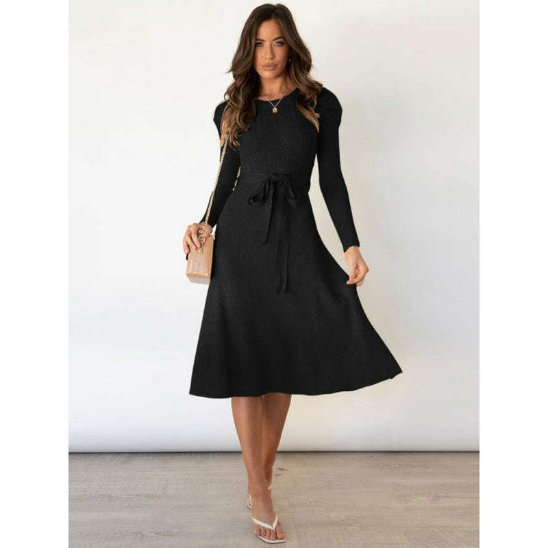 womens-knit-puff-sleeve-high-waist-midi-dresssmiling-maria---everything-for-women-34687431