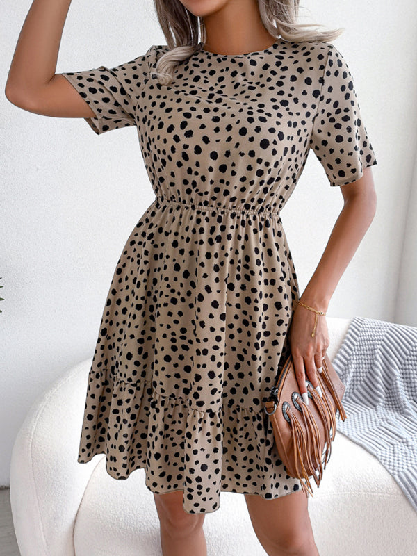 Polka Dot Ruffled Midi Dress – Sleeveless Casual Fit with Flattering Waist