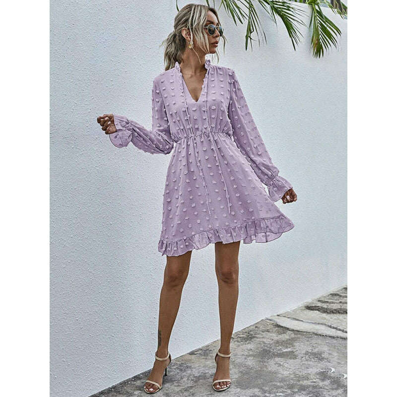 polka-dot-jacquard-long-sleeve-midi-dress-–-high-waist-wrinkle-resistant-elegancesmiling-maria---everything-for-women-34647617