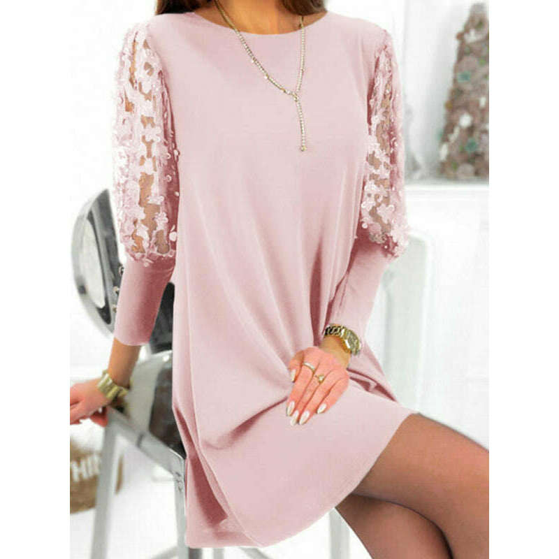 lace-sleeve-solid-color-casual-midi-dress-–-graceful-fit-long-sleevessmiling-maria---everything-for-women-34655849