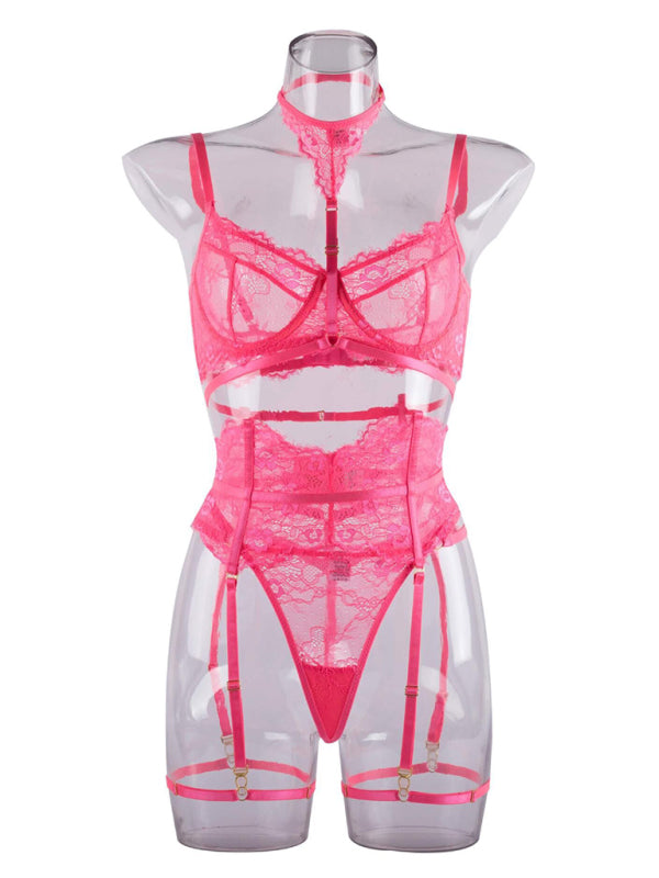 Lace Split Lingerie Set – Sexy Ultra-Soft Spandex Bra & Panty Duo