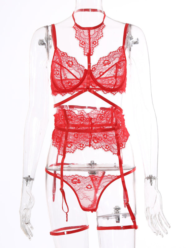 Lace Split Lingerie Set – Sexy Ultra-Soft Spandex Bra & Panty Duo