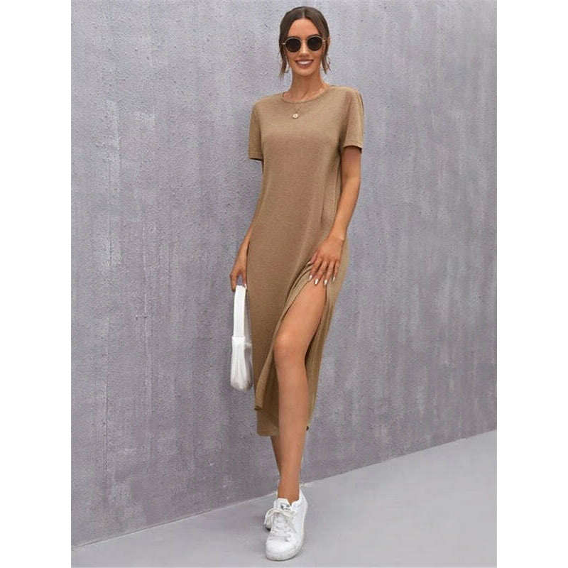 knitted-short-sleeve-midi-dress-with-round-neck-side-slit-–-leisure-fitsmiling-maria---everything-for-women-34656329