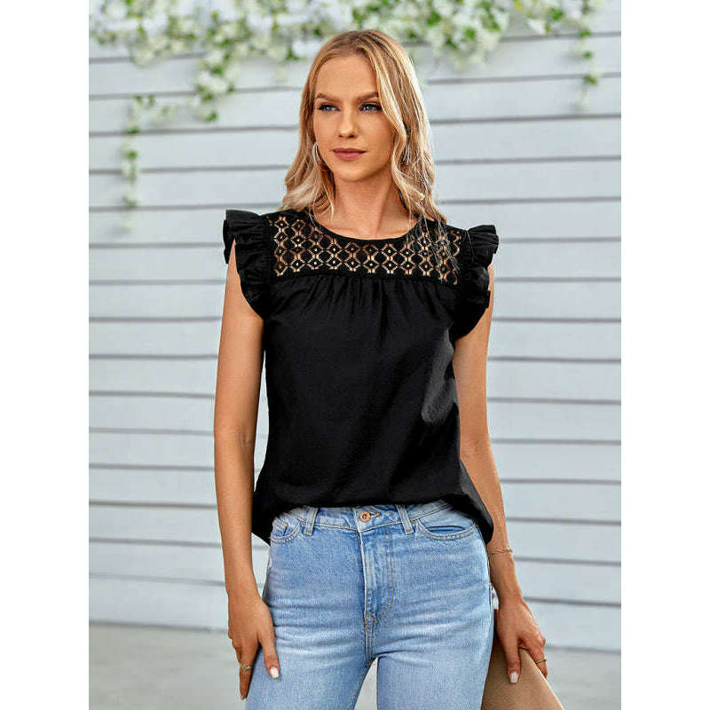 lace-ruffle-sleeve-round-neck-woven-blousesmiling-maria---everything-for-women-34699541