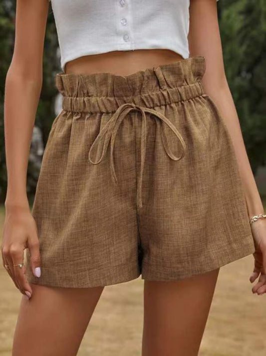 High Waist Lace Up Wide Leg Shorts – Smiling Maria
