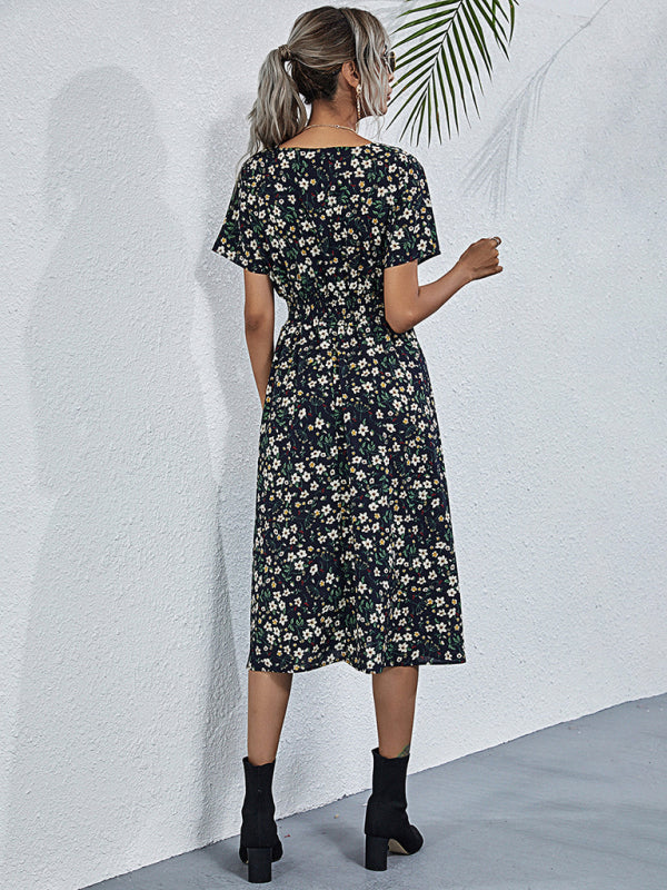 Boho Floral Square Neck Maxi Dress – Lightweight, Flowy & Chic