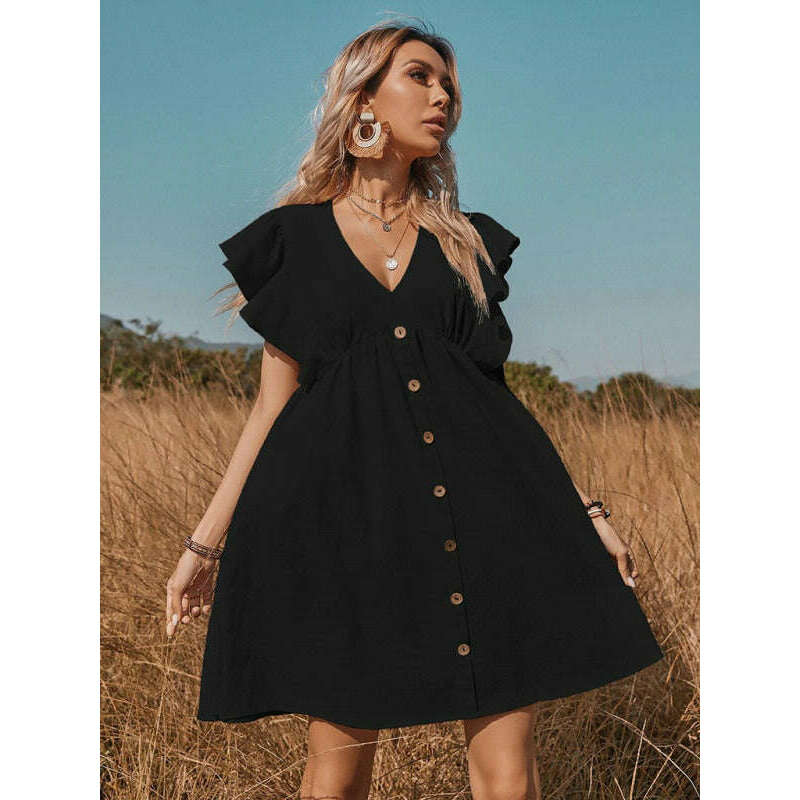 womens-v-neck-button-up-a-line-dress-with-ruffle-sleeves-–-lightweight-cottonsmiling-maria---everything-for-women-34654960