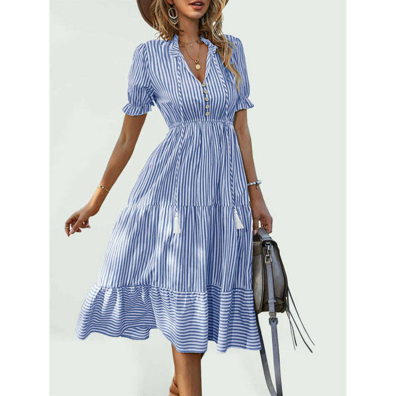 striped-v-neck-puff-sleeve-dress-–-waist-tie-casual-fitsmiling-maria---everything-for-women-34654893