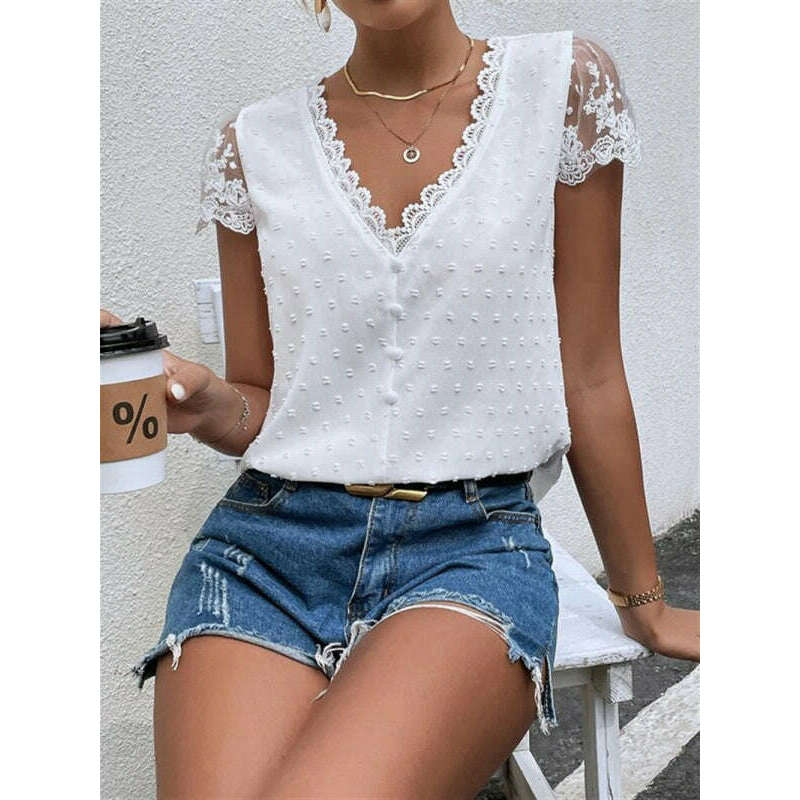 lace-trim-v-neck-short-sleeve-blousesmiling-maria---everything-for-women-34700613
