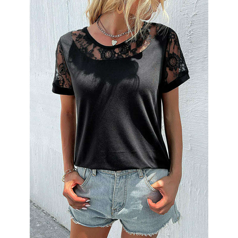 womens-lace-stitching-short-sleeve-topsmiling-maria---everything-for-women-34692886